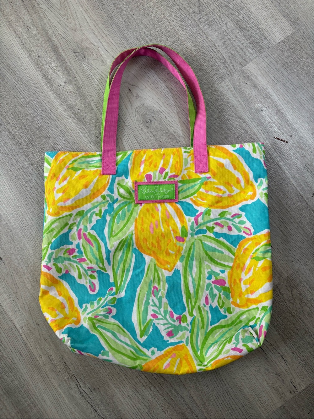 Lilly Pulitzer for Estée Lauder Lemons Tote Bag Tropical Pattern